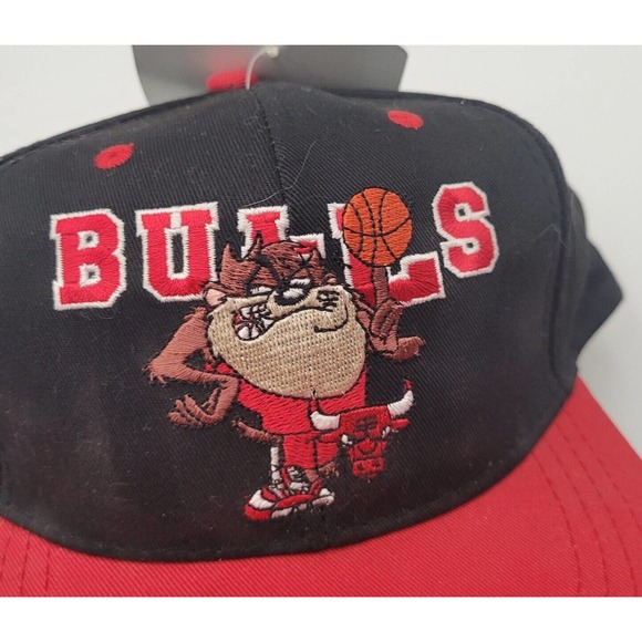 Vintage Chicago Bulls Looney Tunes Youth Snapback Cap W Tags Taz FreshCaps NBA - Picture 8 of 12